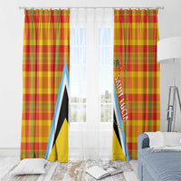 Saint Lucia Creole Day Window Curtain Bon Fete Jounen Kweyol Madras Pattern - Wonder Print Shop