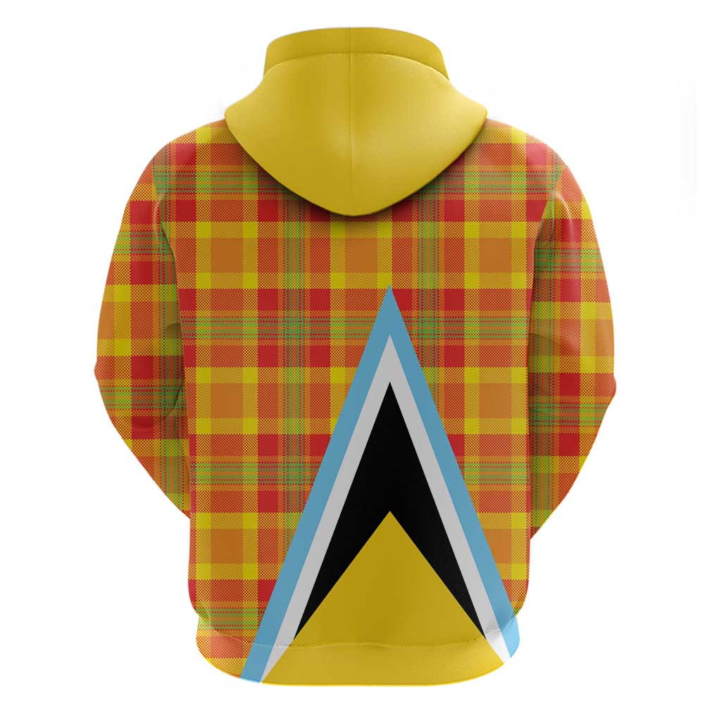 Saint Lucia Creole Day Zip Hoodie Bon Fete Jounen Kweyol Madras Pattern - Wonder Print Shop