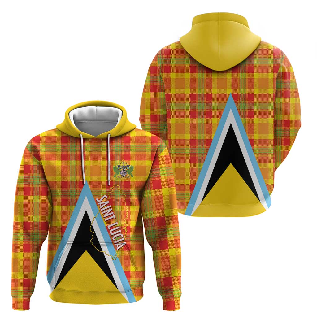 Saint Lucia Creole Day Zip Hoodie Bon Fete Jounen Kweyol Madras Pattern - Wonder Print Shop