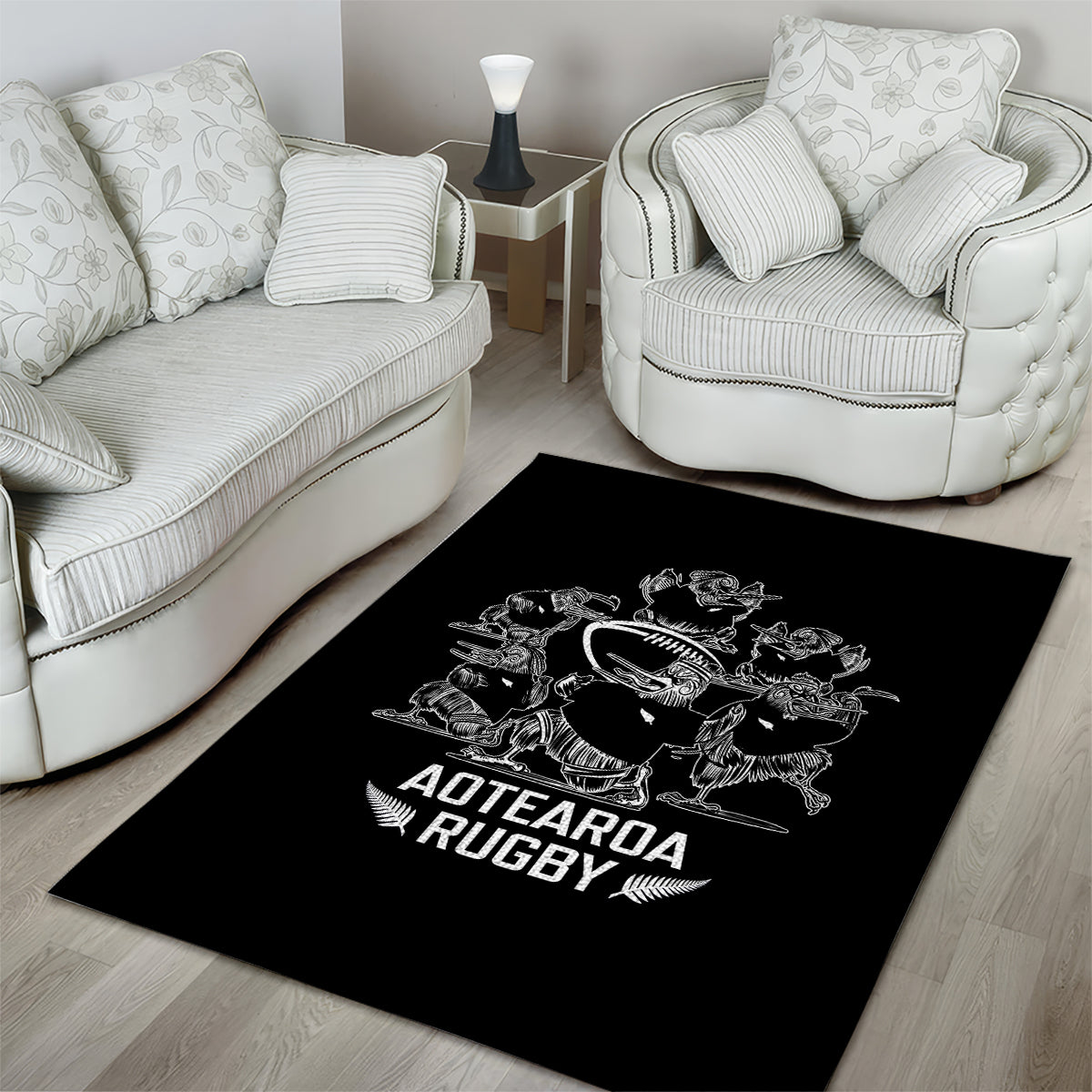 New Zealand Silver Fern Rugby Area Rug Haka Aotearoa Kiwi Dance - Wonder Print Shop