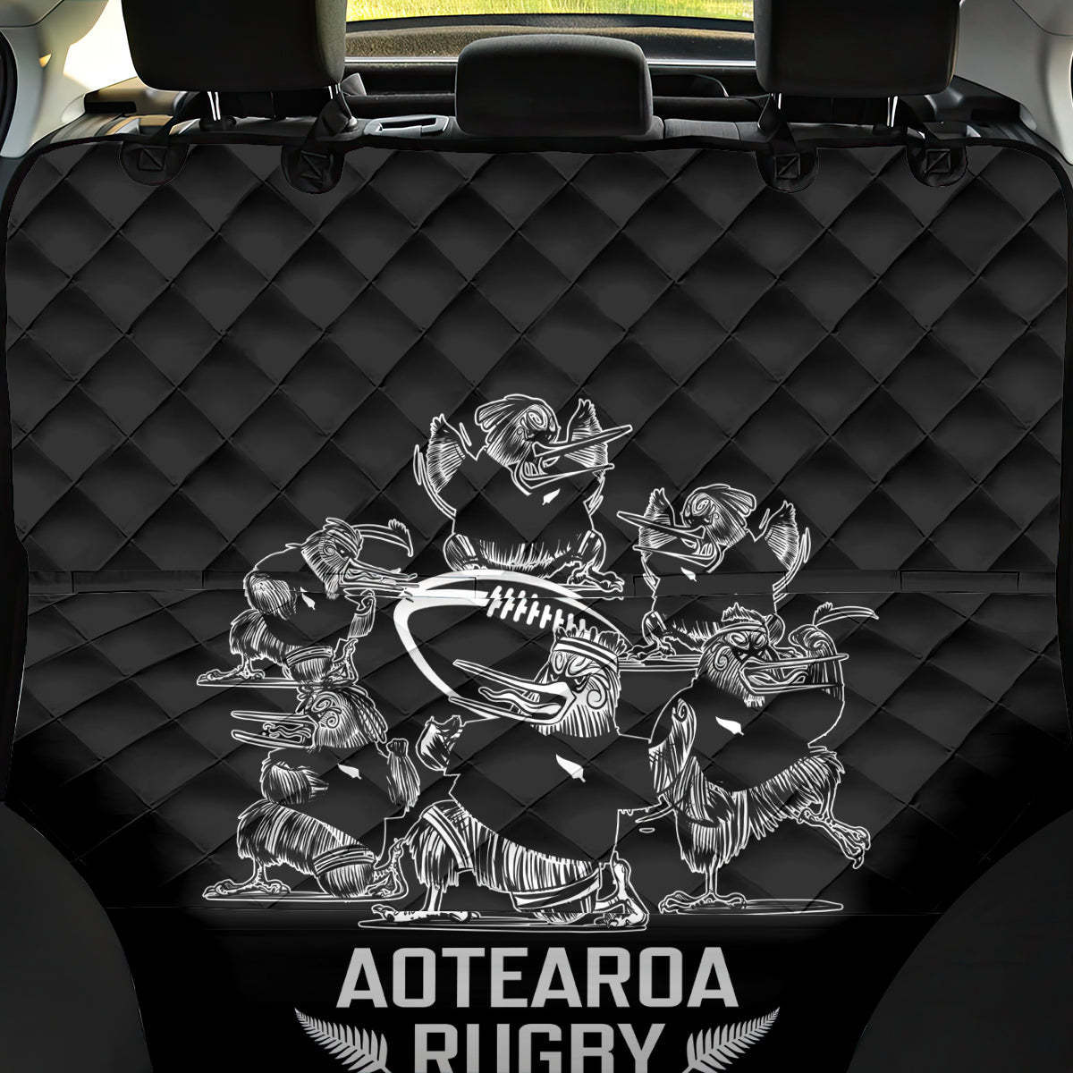 New Zealand Silver Fern Rugby Back Car Seat Cover Haka Aotearoa Kiwi Dance - Wonder Print Shop