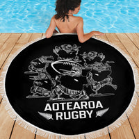 New Zealand Silver Fern Rugby Beach Blanket Haka Aotearoa Kiwi Dance - Wonder Print Shop