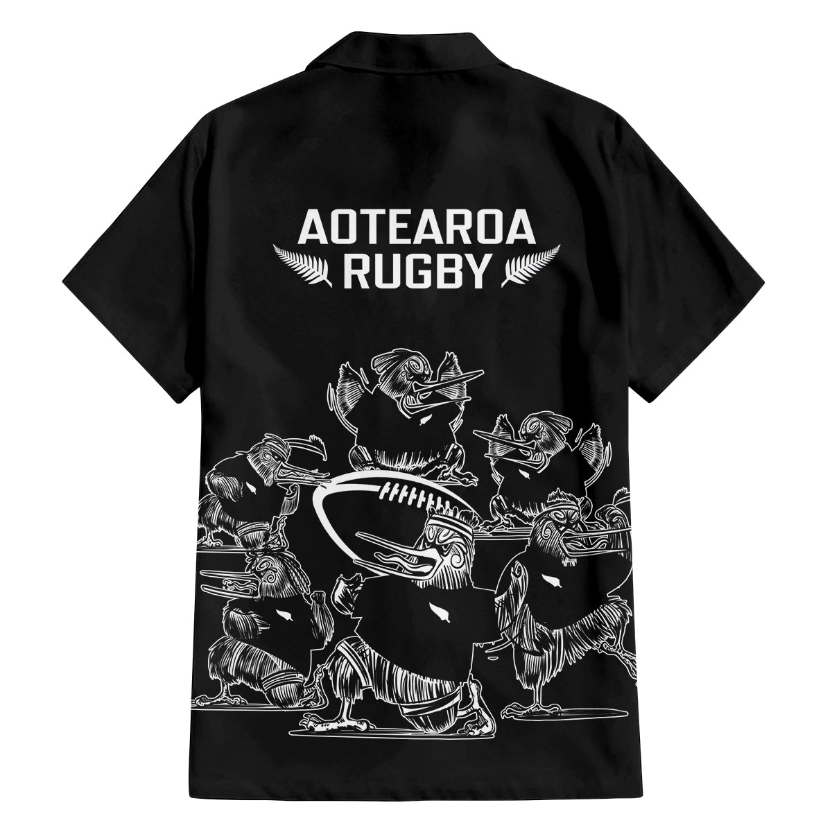 New Zealand Silver Fern Rugby Family Matching Off Shoulder Maxi Dress and Hawaiian Shirt Haka Aotearoa Kiwi Dance - Wonder Print Shop