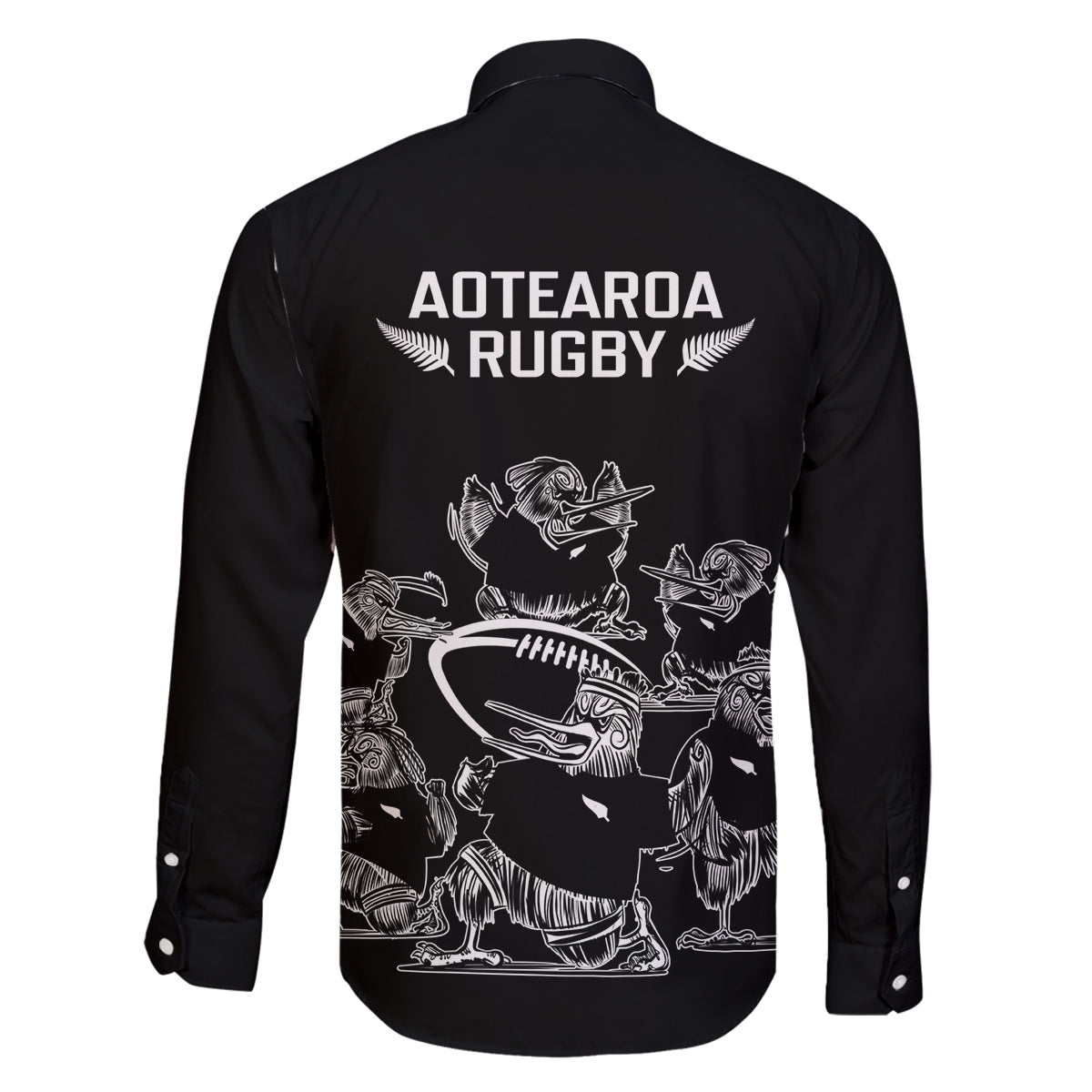 New Zealand Silver Fern Rugby Family Matching Off Shoulder Maxi Dress and Hawaiian Shirt Haka Aotearoa Kiwi Dance - Wonder Print Shop