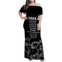 New Zealand Silver Fern Rugby Family Matching Off Shoulder Maxi Dress and Hawaiian Shirt Haka Aotearoa Kiwi Dance - Wonder Print Shop