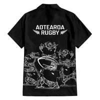 New Zealand Silver Fern Rugby Family Matching Off Shoulder Short Dress and Hawaiian Shirt Haka Aotearoa Kiwi Dance - Wonder Print Shop