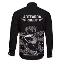 New Zealand Silver Fern Rugby Family Matching Off Shoulder Short Dress and Hawaiian Shirt Haka Aotearoa Kiwi Dance - Wonder Print Shop