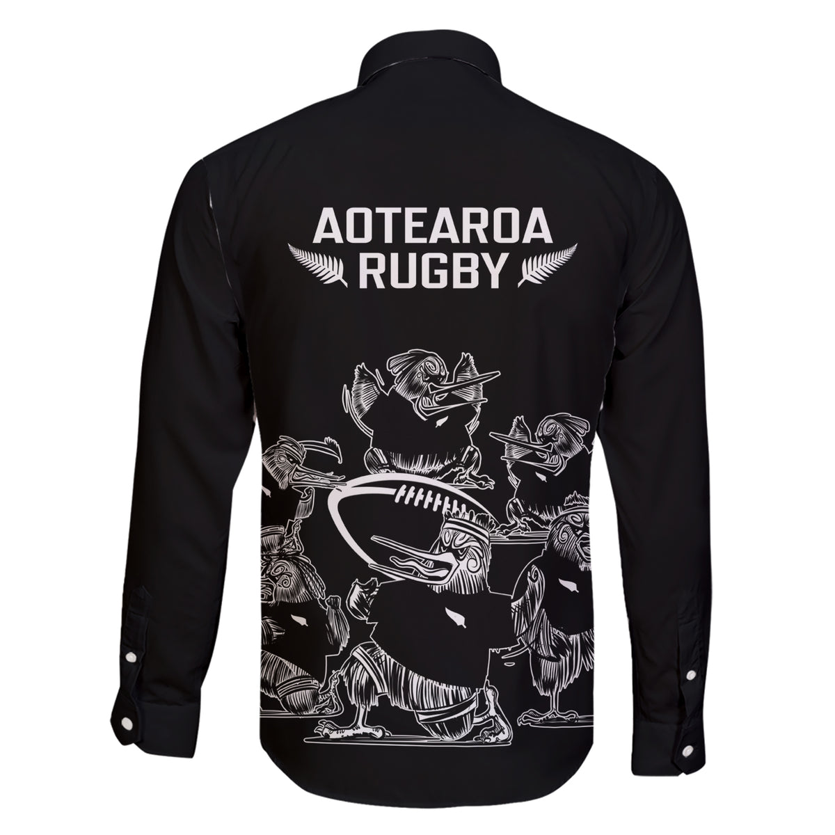 New Zealand Silver Fern Rugby Family Matching Short Sleeve Bodycon Dress and Hawaiian Shirt Haka Aotearoa Kiwi Dance - Wonder Print Shop