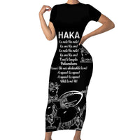 New Zealand Silver Fern Rugby Family Matching Short Sleeve Bodycon Dress and Hawaiian Shirt Haka Aotearoa Kiwi Dance - Wonder Print Shop