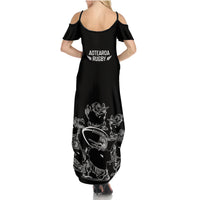 New Zealand Silver Fern Rugby Family Matching Summer Maxi Dress and Hawaiian Shirt Haka Aotearoa Kiwi Dance - Wonder Print Shop