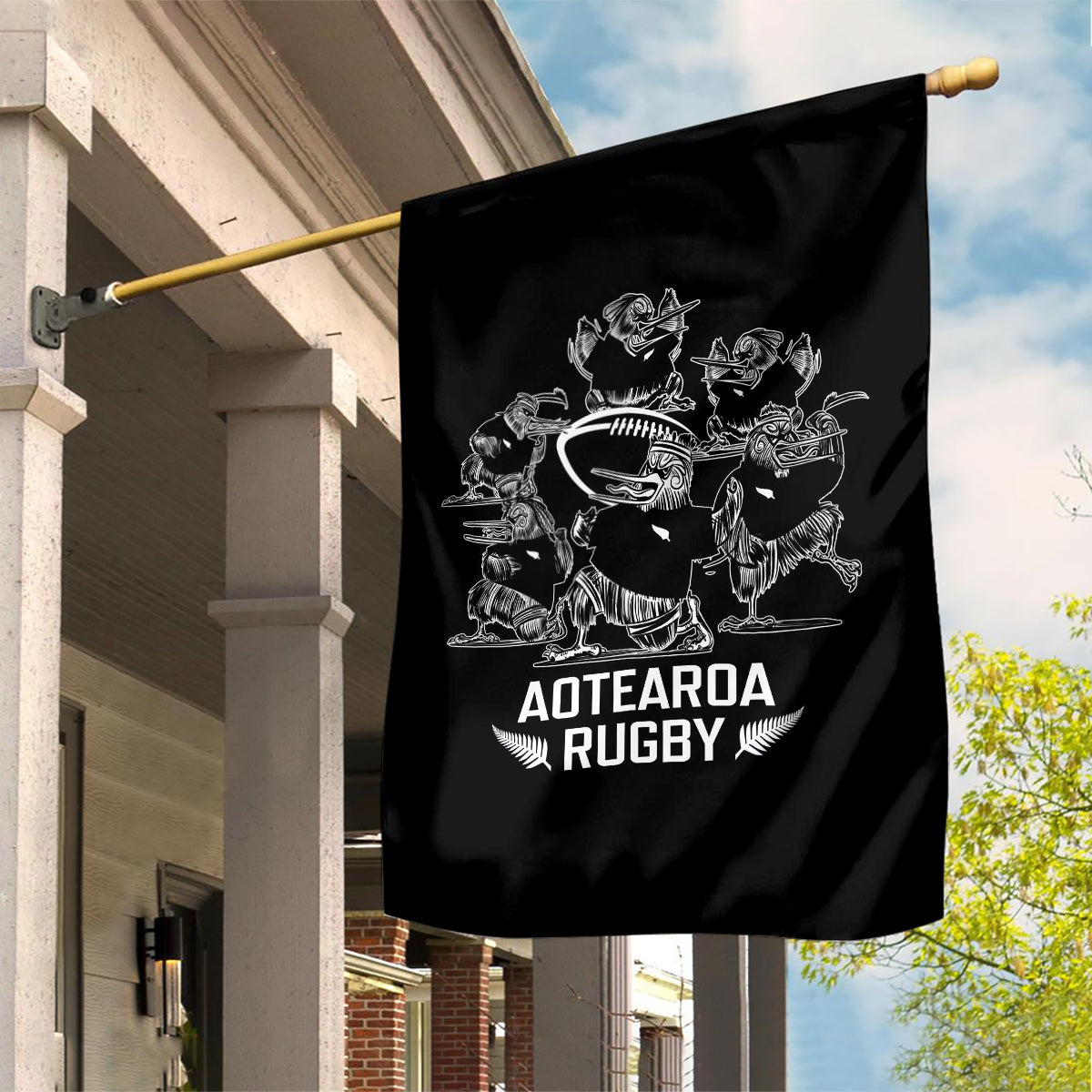 New Zealand Silver Fern Rugby Garden Flag Haka Aotearoa Kiwi Dance - Wonder Print Shop