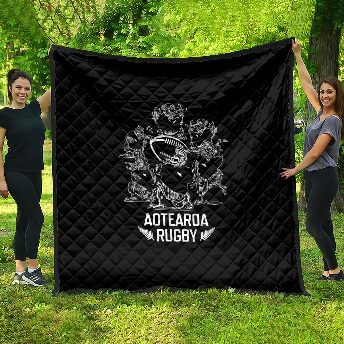 New Zealand Silver Fern Rugby Quilt Haka Aotearoa Kiwi Dance - Wonder Print Shop
