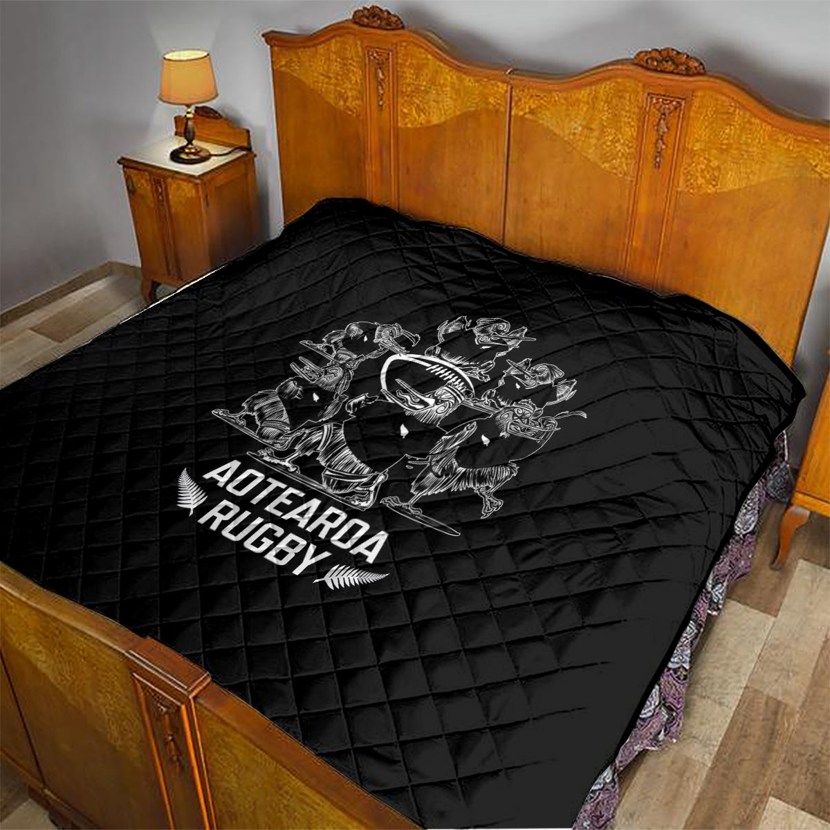 New Zealand Silver Fern Rugby Quilt Haka Aotearoa Kiwi Dance - Wonder Print Shop