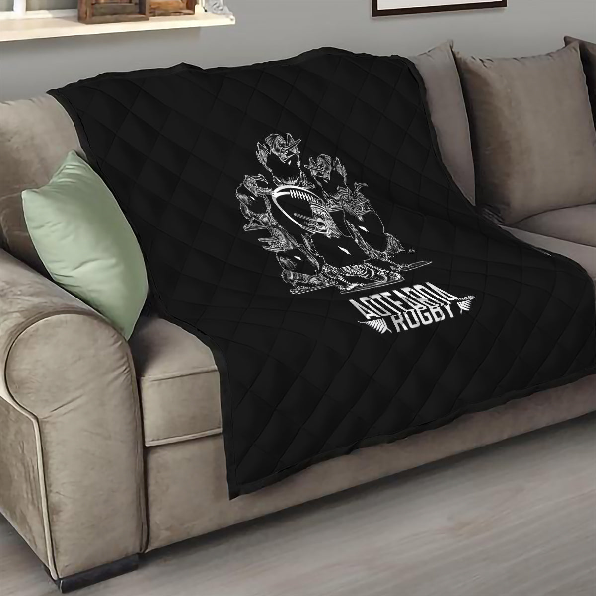 New Zealand Silver Fern Rugby Quilt Haka Aotearoa Kiwi Dance - Wonder Print Shop