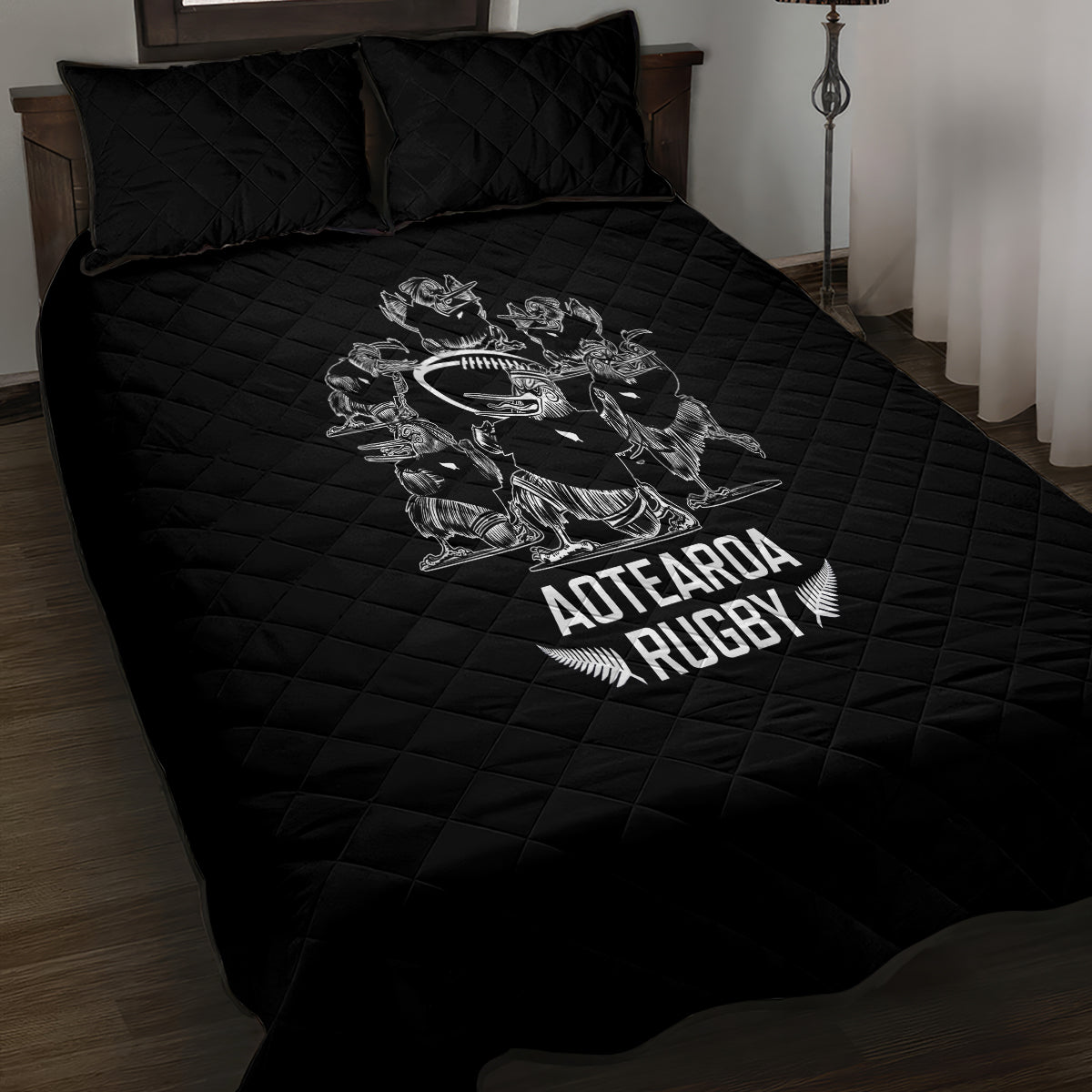 New Zealand Silver Fern Rugby Quilt Bed Set Haka Aotearoa Kiwi Dance - Wonder Print Shop