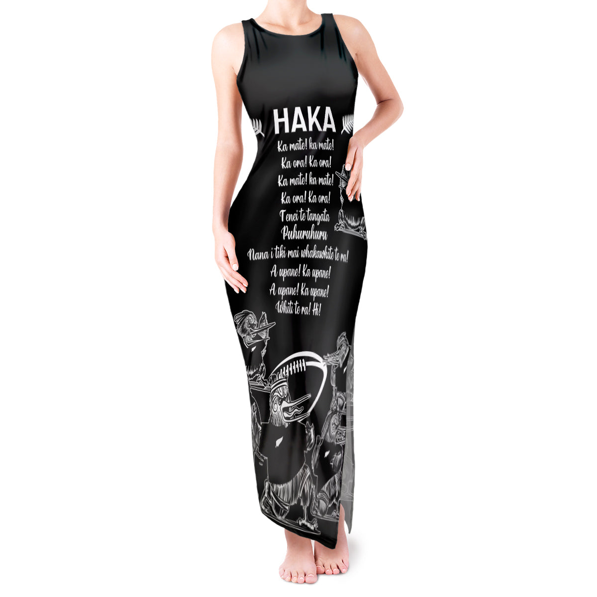 New Zealand Silver Fern Rugby Tank Maxi Dress Haka Aotearoa Kiwi Dance - Wonder Print Shop