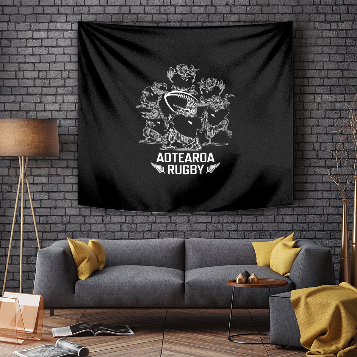 New Zealand Silver Fern Rugby Tapestry Haka Aotearoa Kiwi Dance - Wonder Print Shop