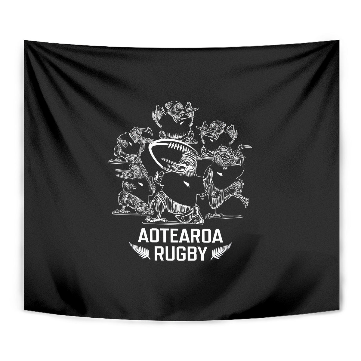 New Zealand Silver Fern Rugby Tapestry Haka Aotearoa Kiwi Dance - Wonder Print Shop