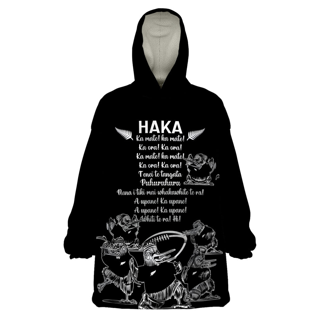New Zealand Silver Fern Rugby Wearable Blanket Hoodie Haka Aotearoa Kiwi Dance - Wonder Print Shop