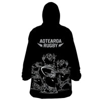 New Zealand Silver Fern Rugby Wearable Blanket Hoodie Haka Aotearoa Kiwi Dance - Wonder Print Shop