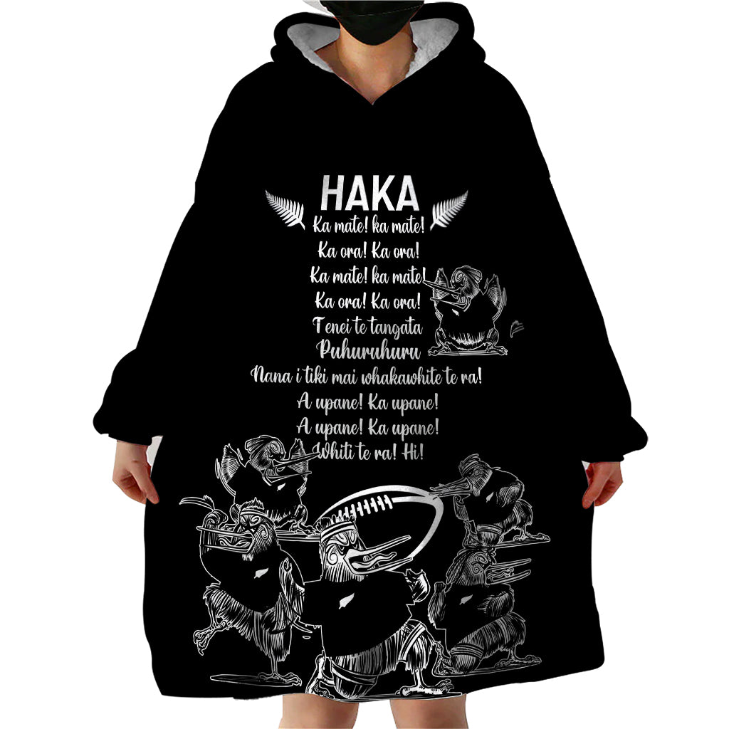 New Zealand Silver Fern Rugby Wearable Blanket Hoodie Haka Aotearoa Kiwi Dance - Wonder Print Shop