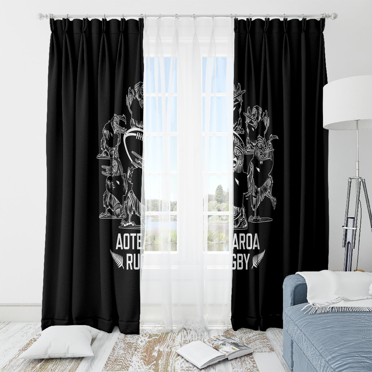 New Zealand Silver Fern Rugby Window Curtain Haka Aotearoa Kiwi Dance - Wonder Print Shop