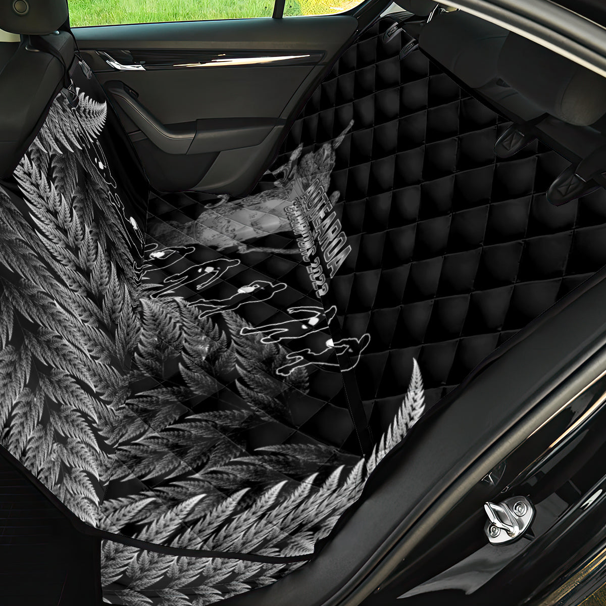 Custom New Zealand Silver Fern Rugby Back Car Seat Cover All Black Go Champions 2023 With Trophy Proud - Wonder Print Shop