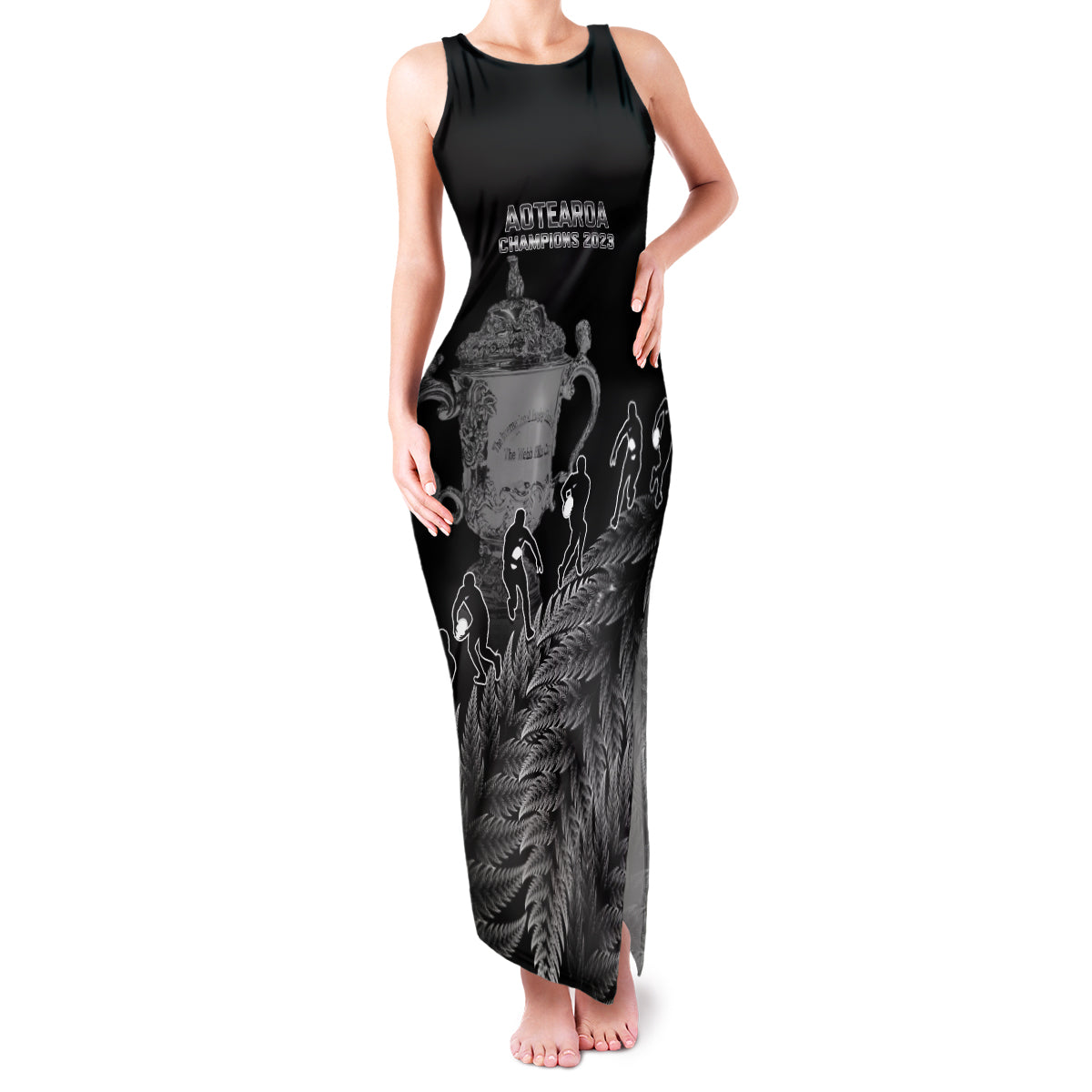 Custom New Zealand Silver Fern Rugby Family Matching Tank Maxi Dress and Hawaiian Shirt All Black Go Champions 2023 With Trophy Proud - Wonder Print Shop