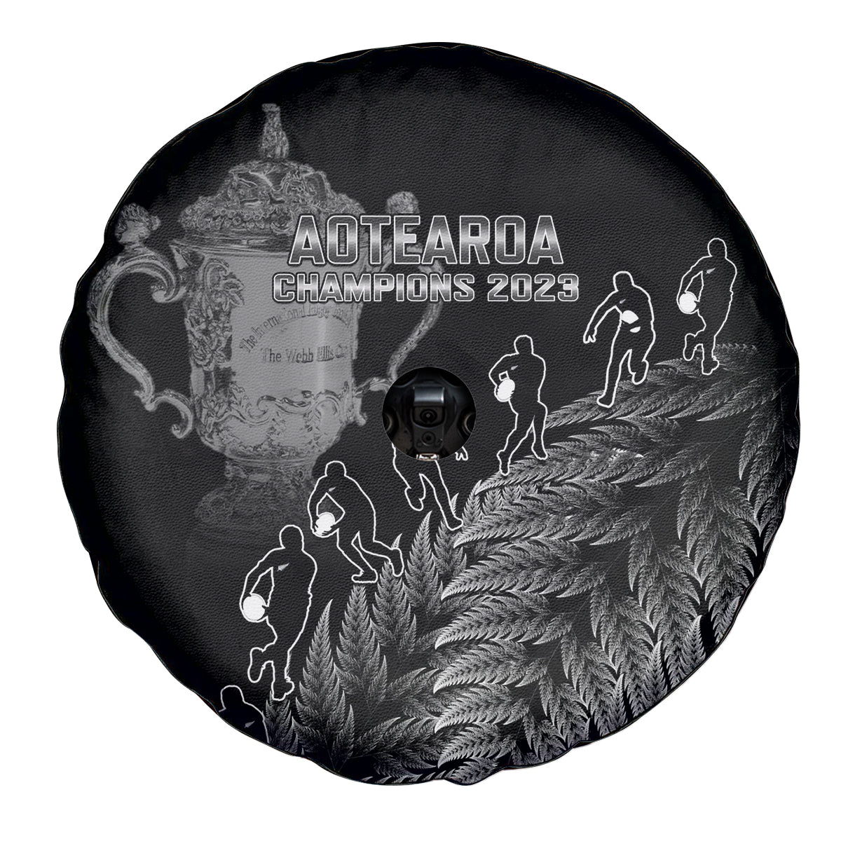 Custom New Zealand Silver Fern Rugby Spare Tire Cover All Black Go Champions 2023 With Trophy Proud - Wonder Print Shop