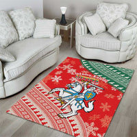 Lietuva Christmas Area Rug Linksmu Kaledu - Lithuania Coat Of Arms - Wonder Print Shop