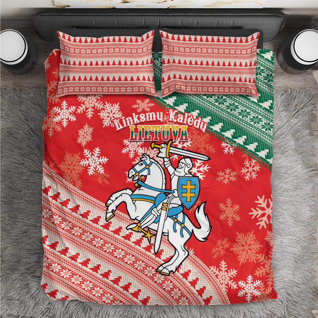 Lietuva Christmas Bedding Set Linksmu Kaledu - Lithuania Coat Of Arms - Wonder Print Shop
