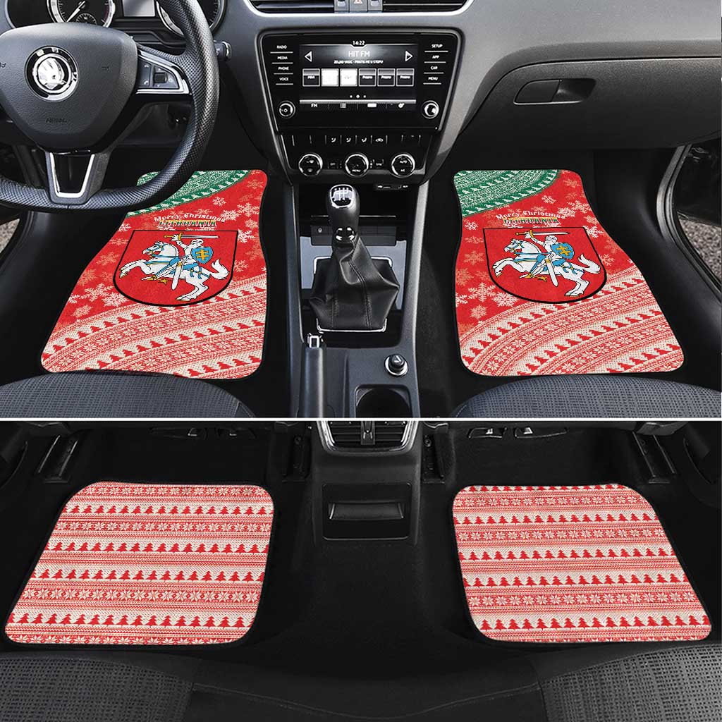 Lietuva Christmas Car Mats Linksmu Kaledu - Lithuania Coat Of Arms - Wonder Print Shop
