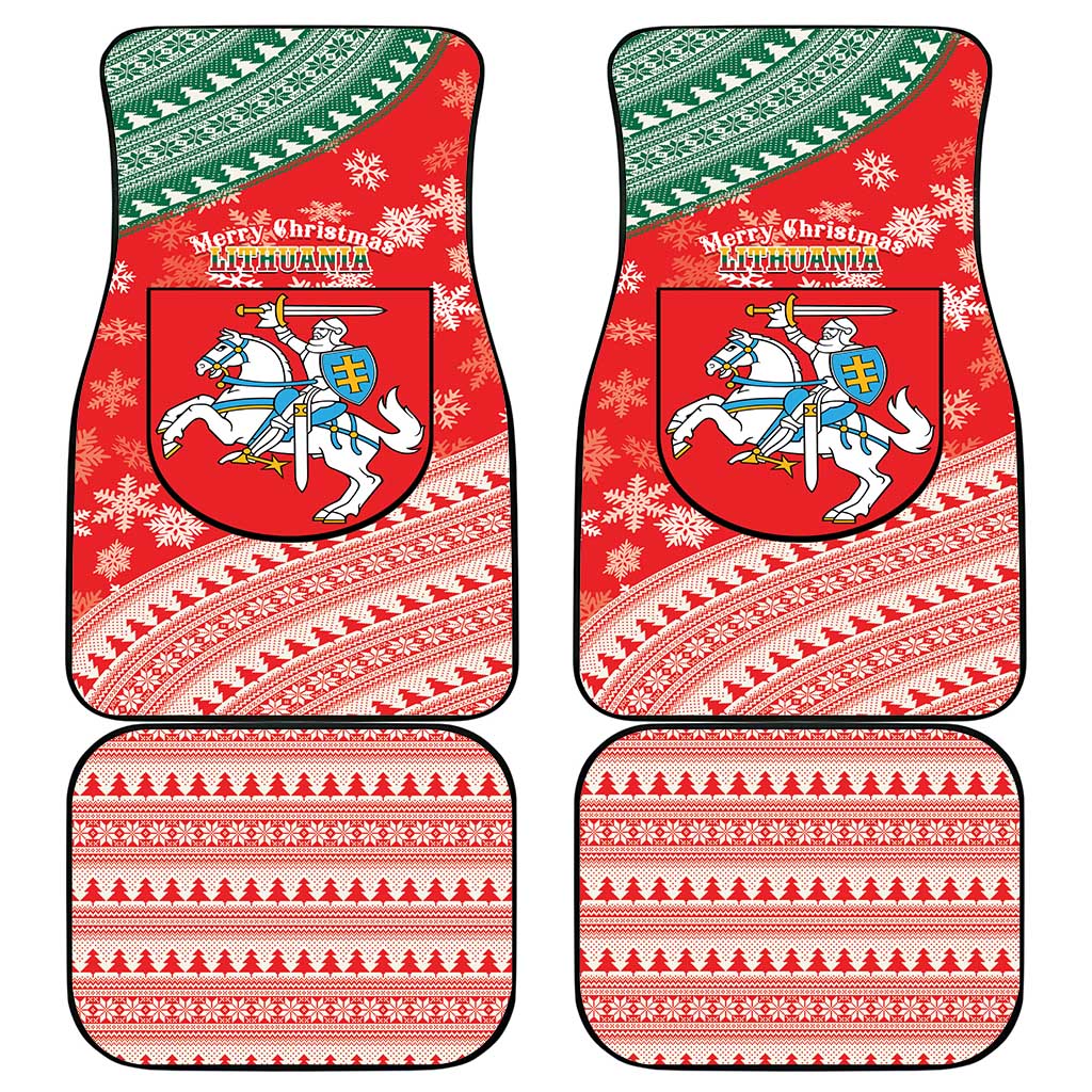 Lietuva Christmas Car Mats Linksmu Kaledu - Lithuania Coat Of Arms - Wonder Print Shop