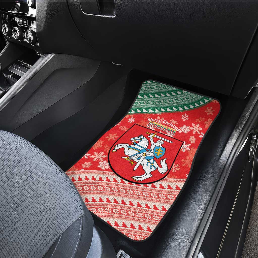 Lietuva Christmas Car Mats Linksmu Kaledu - Lithuania Coat Of Arms - Wonder Print Shop