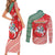 Lietuva Christmas Couples Matching Short Sleeve Bodycon Dress and Long Sleeve Button Shirt Linksmu Kaledu - Lithuania Coat Of Arms - Wonder Print Shop