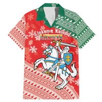 Lietuva Christmas Family Matching Mermaid Dress and Hawaiian Shirt Linksmu Kaledu - Lithuania Coat Of Arms - Wonder Print Shop