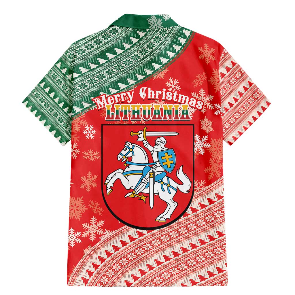 Lietuva Christmas Family Matching Mermaid Dress and Hawaiian Shirt Linksmu Kaledu - Lithuania Coat Of Arms - Wonder Print Shop