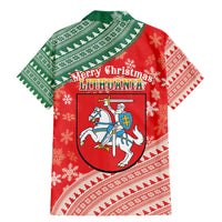 Lietuva Christmas Family Matching Mermaid Dress and Hawaiian Shirt Linksmu Kaledu - Lithuania Coat Of Arms - Wonder Print Shop