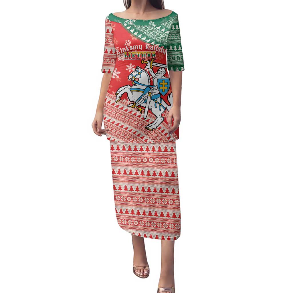 Lietuva Christmas Family Matching Puletasi and Hawaiian Shirt Linksmu Kaledu - Lithuania Coat Of Arms - Wonder Print Shop