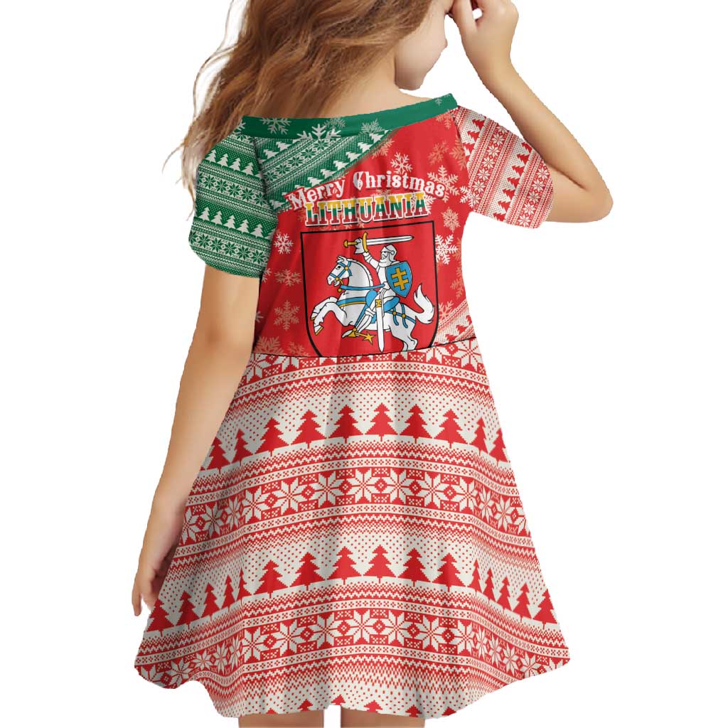 Lietuva Christmas Family Matching Summer Maxi Dress and Hawaiian Shirt Linksmu Kaledu - Lithuania Coat Of Arms - Wonder Print Shop