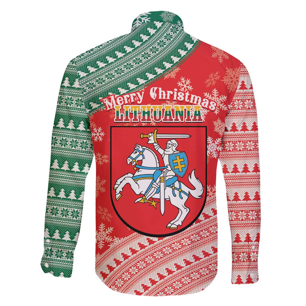 Lietuva Christmas Family Matching Tank Maxi Dress and Hawaiian Shirt Linksmu Kaledu - Lithuania Coat Of Arms - Wonder Print Shop