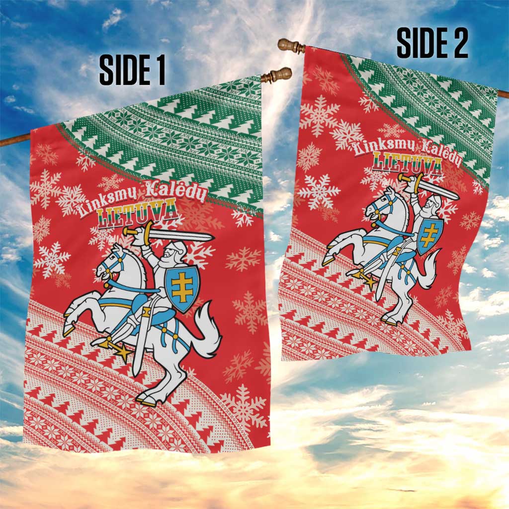 Lietuva Christmas Garden Flag Linksmu Kaledu - Lithuania Coat Of Arms - Wonder Print Shop