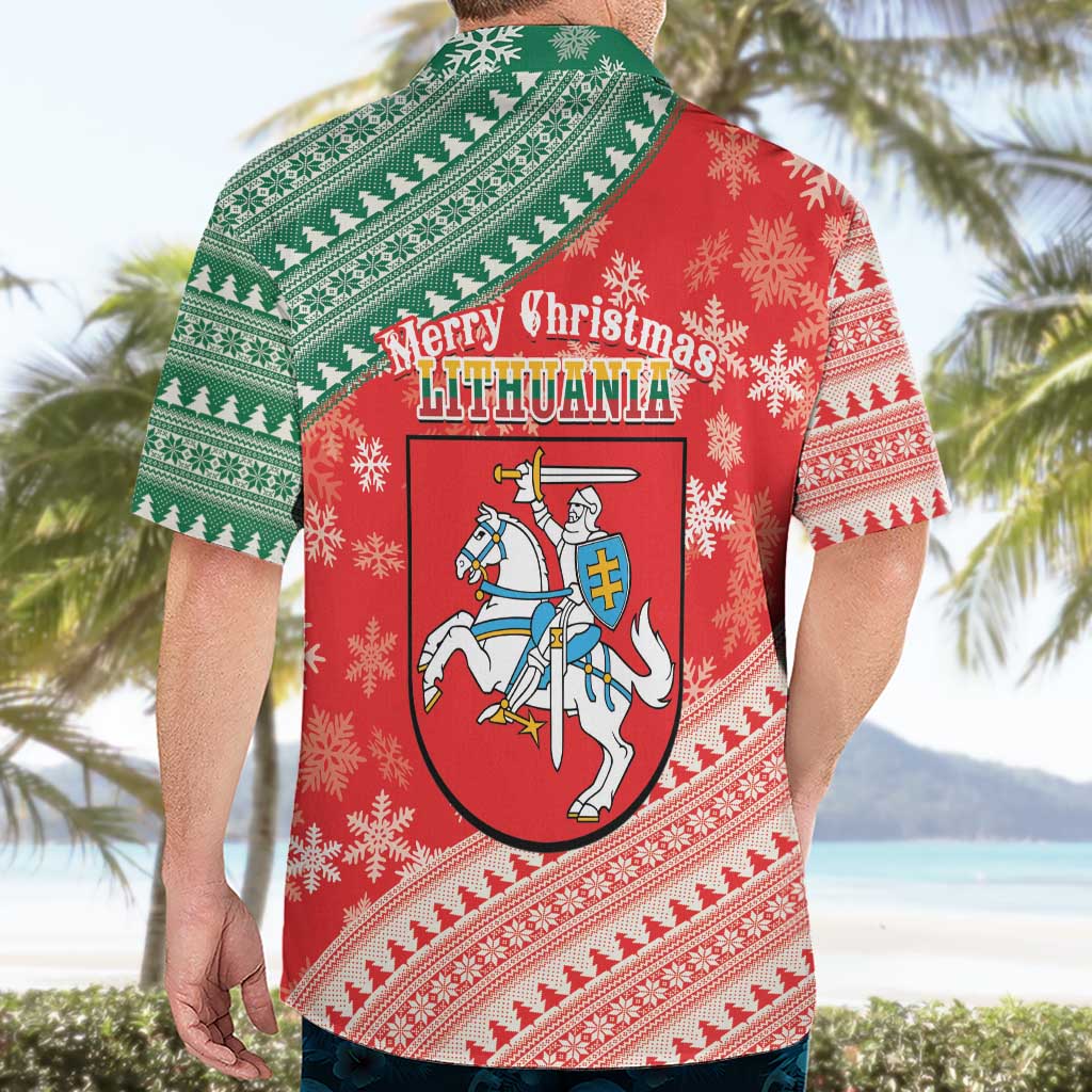 Lietuva Christmas Hawaiian Shirt Linksmu Kaledu - Lithuania Coat Of Arms - Wonder Print Shop