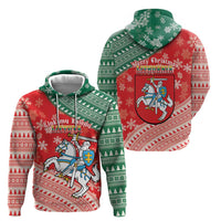 Lietuva Christmas Hoodie Linksmu Kaledu - Lithuania Coat Of Arms - Wonder Print Shop