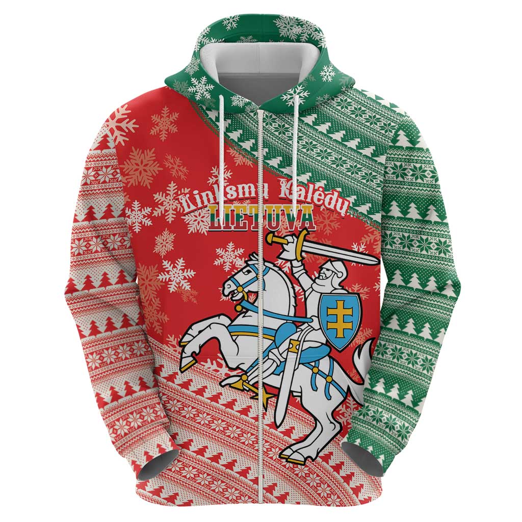 Lietuva Christmas Hoodie Linksmu Kaledu - Lithuania Coat Of Arms - Wonder Print Shop