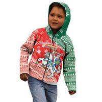 Lietuva Christmas Kid Hoodie Linksmu Kaledu - Lithuania Coat Of Arms - Wonder Print Shop