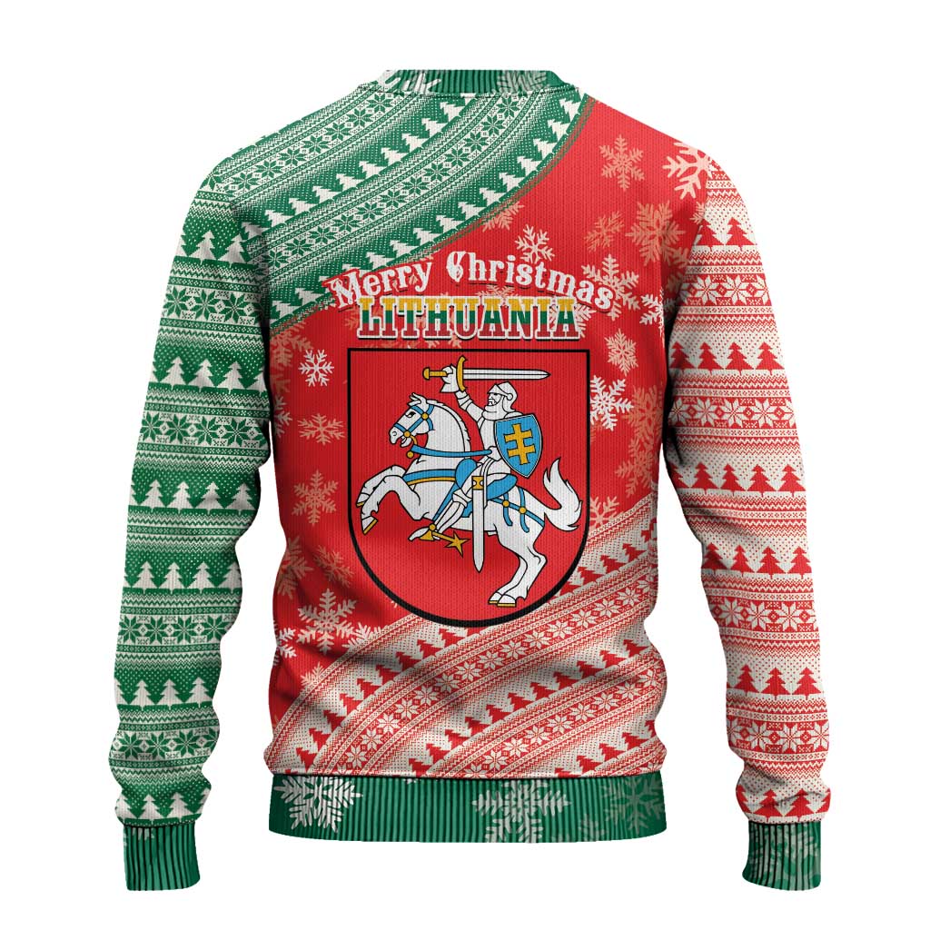 Lietuva Christmas Ugly Christmas Sweater Linksmu Kaledu - Lithuania Coat Of Arms - Wonder Print Shop