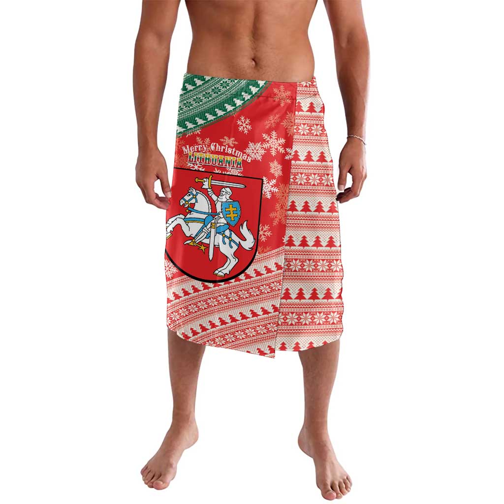 Lietuva Christmas Lavalava Linksmu Kaledu - Lithuania Coat Of Arms - Wonder Print Shop