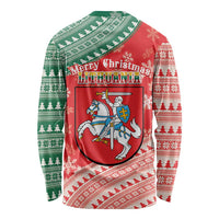Lietuva Christmas Long Sleeve Shirt Linksmu Kaledu - Lithuania Coat Of Arms - Wonder Print Shop