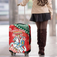 Lietuva Christmas Luggage Cover Linksmu Kaledu - Lithuania Coat Of Arms - Wonder Print Shop